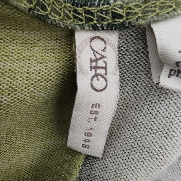 NWOT Cato XL Green Colorblock Cold Shoulder Sweater Top Cutout Neck - Picture 10 of 13